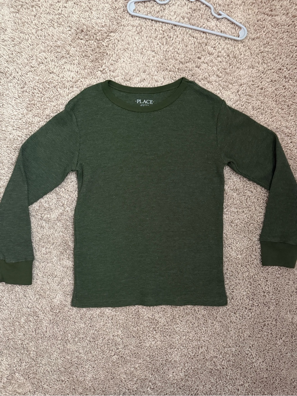 The Children's Place Olive Green Waffle Long Sleeve Tee